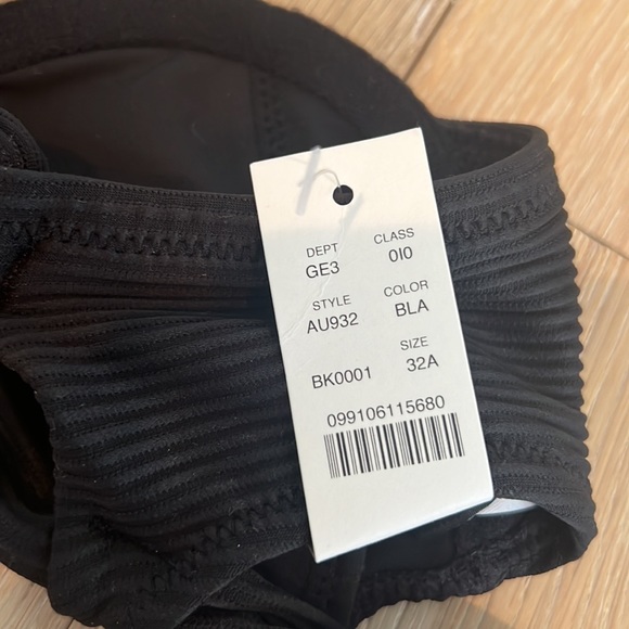 NWT J Crew Black Ribbed cross-back underwire bikini top 32A and XXS bottom - Picture 5 of 8